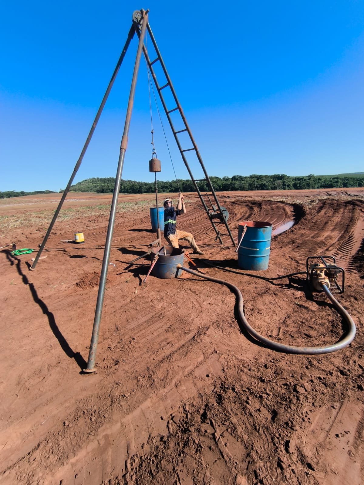 Sondagem SPT em execução